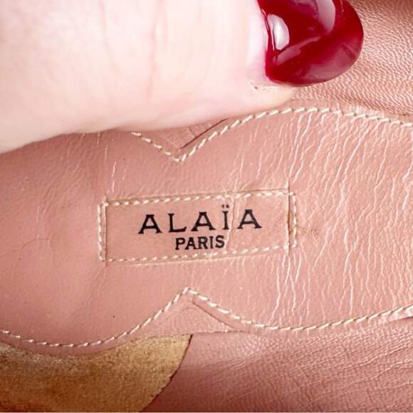 Alaia Raffia Straw ballet flats with red bow detail and trim size 36 - Picture 6 of 9